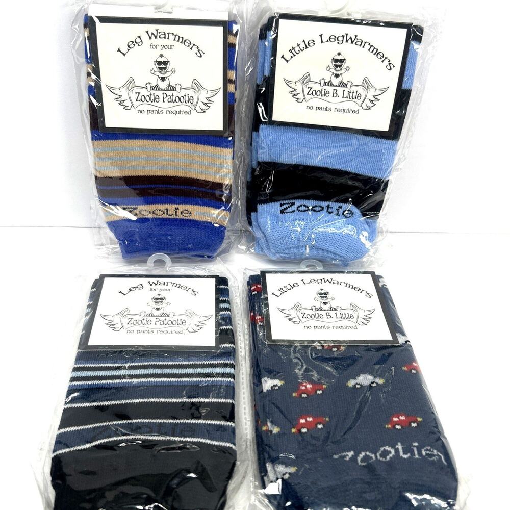 Zootie B. Little Leg Warmers Baby & Toddler Lot of 4 NEW One Size Beige Blue Blk